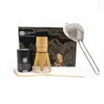 té matcha, tamizador y set de bambú